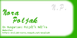 nora poljak business card